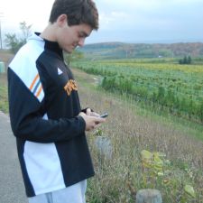 Thomas is checking Twitter instead of enjoying the beautiful sights of Northern Michigan in the Fall.